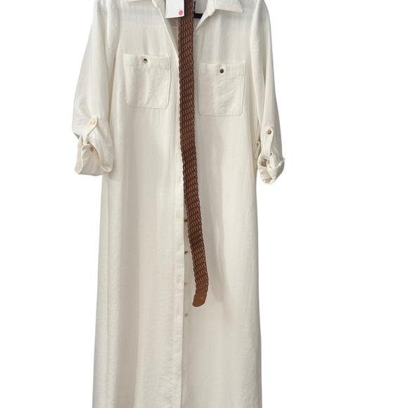 Zara Crepe Dress with Woven Belt - Picture 4 of 6